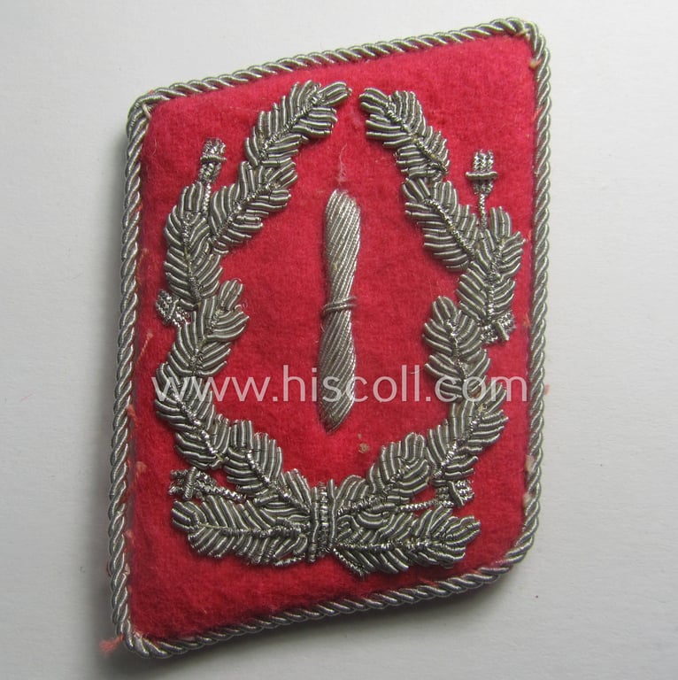 Fully matching - and actually scarcely encountered! - pair of WH (Luftwaffe) collar-tabs (ie. 'Kragenspiegel') as was intended for usage by a: 'Flieger-Stabsingenieur' (being a rank similar to: 'Major')