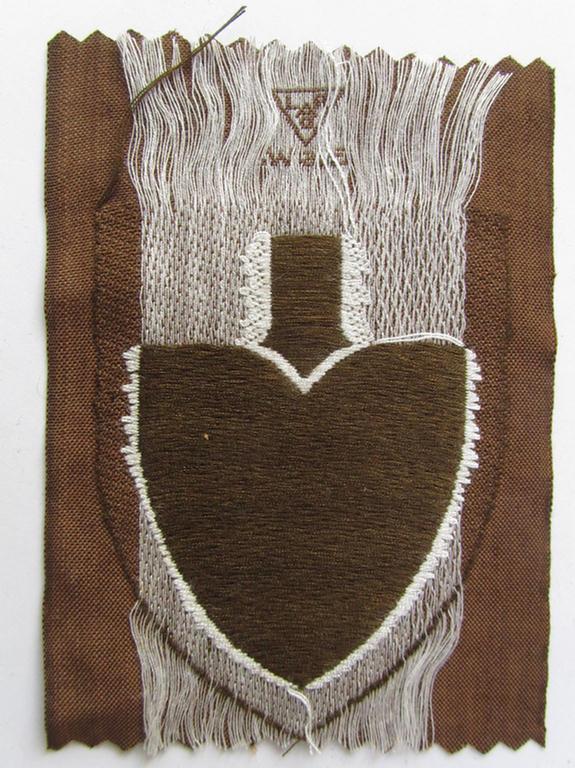 Very nice - and actually scarcely encountered! - RAD (ie. 'Reichsarbeitsdienst') sleeve-badge (or: 'Dienststellenabzeichen') as was intended for all (lower-ranked-) staff at: 'Reichsleitungs'-level