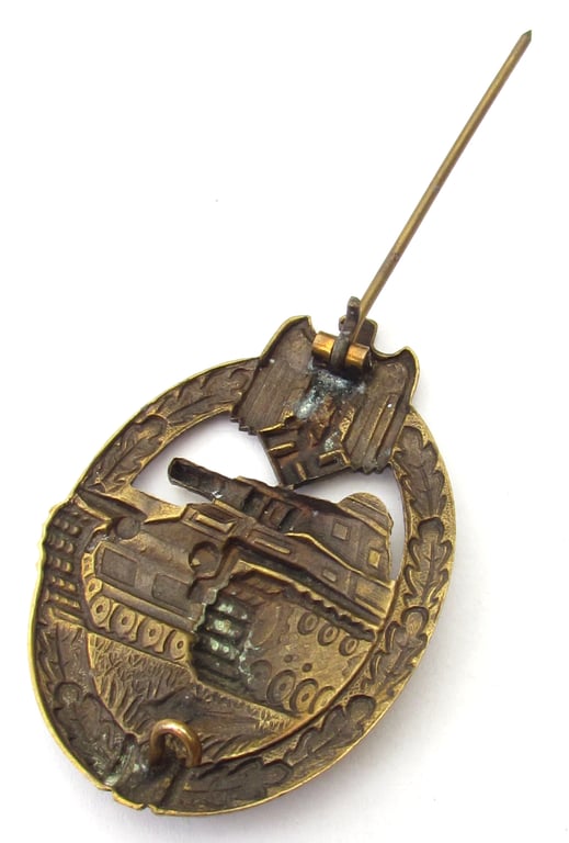 Panzer assault badge in bronze by Karl Wurster