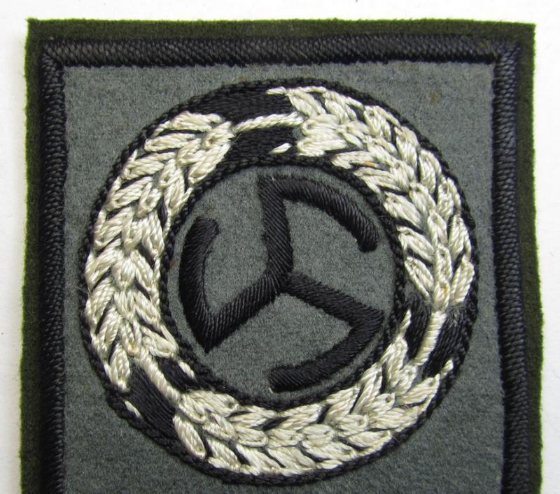 Superb - and presumably Dutch-produced! - example of an: 'Arbeidsdienst Meisjes (o. ADM') related arm-badge (being an attractive and hand-embroidered example that was presumably intended for officers'-usage)