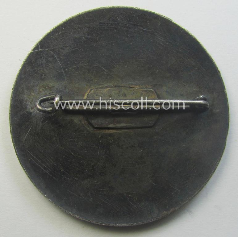 Luxuriously-styled (and 'Buntmetall'-based!) N.S.D.A.P.-related 'tinnie' (ie. 'Tagungs- o. Veranstaltungsabzeichen') being a non-maker-marked example showing the text: 'Vereidigung der Niederschlesier - Liegnitz - 25.2.1934'