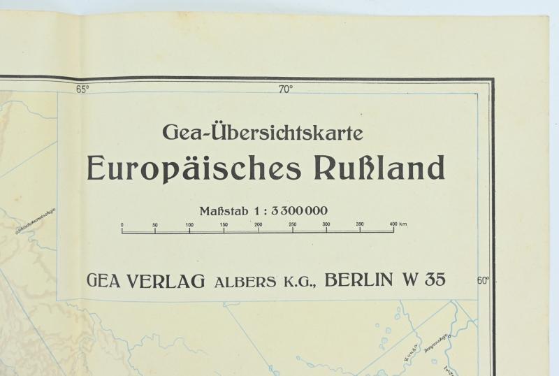 German Third Reich Era Mapcard 'Europian Russia'