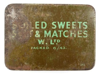 British WW2 Tin can of Boiled Sweets, Salt...