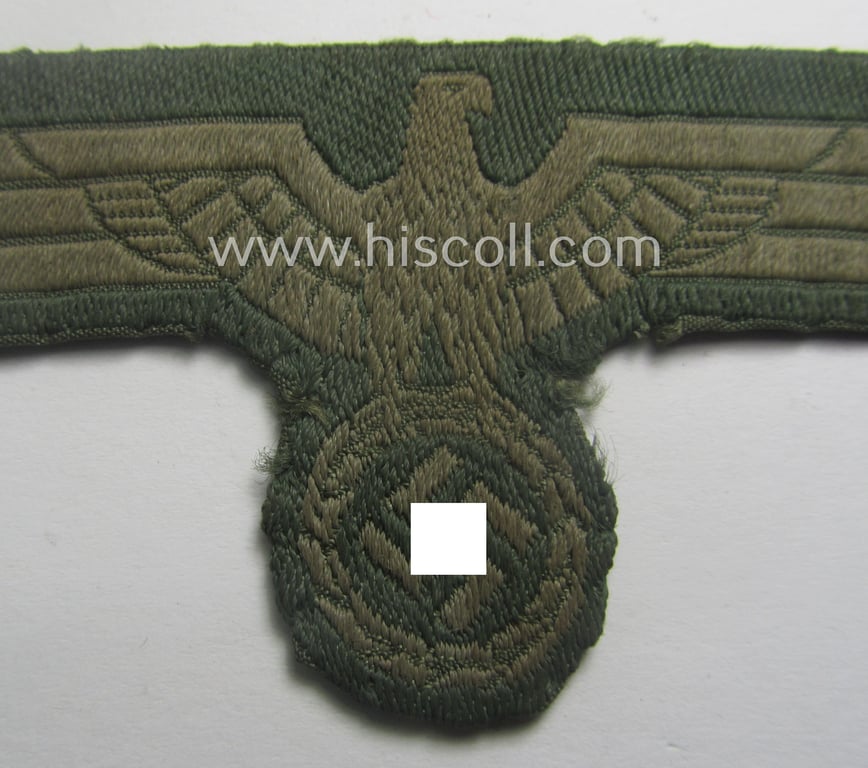 Carefully tunic-removed, WH (Heeres) EM- (ie. NCO-) type breasteagle (ie. 'Brustadler für Mannschaften und Unteroffiziere des Heeres')