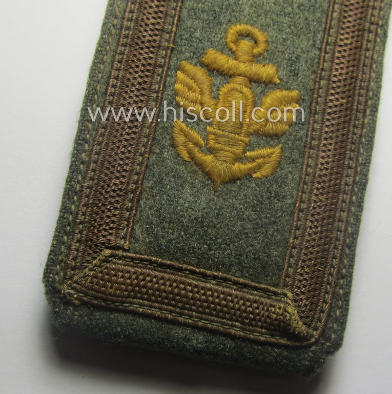 Single, 'cyphered' (and I deem early-war-period), WH (KM) NCO-type shoulderstrap: 'Unterfeldwebel eines Küsten-Artillerie-Abtlgs.'