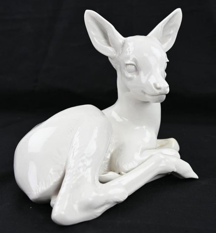 German SS Allach Porcelain 'Lying Fawn'