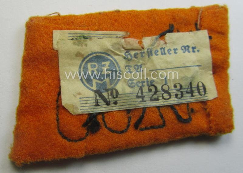 Single, SA (ie. 'Sturmabteilungen') collar-patch (ie. 'Kragenspiegel'): 'SA-Mitglied' serving within the: 'SA-Standarte I/255' ('SA-Gruppe Elbe o. Neckar')