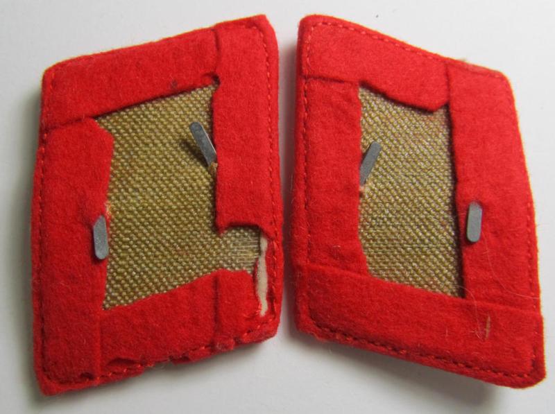 Attractive - and fully matching! - pair of WH (Luftwaffe) bright-red-piped, EM- (ie. NCO-) type collar-patches (ie. 'Kragenspiegel') as was intended for usage by a member within one of the various units within the: 'Hermann Göring-Division'