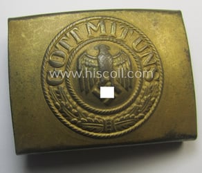 Golden-toned, 'standard-issued'-pattern WH (Kriegsmarine) steel-based belt-buckle