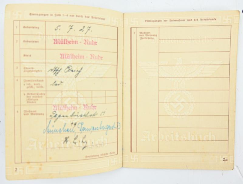 German Third Reich Era Workers Pass 'Reichsbahn'