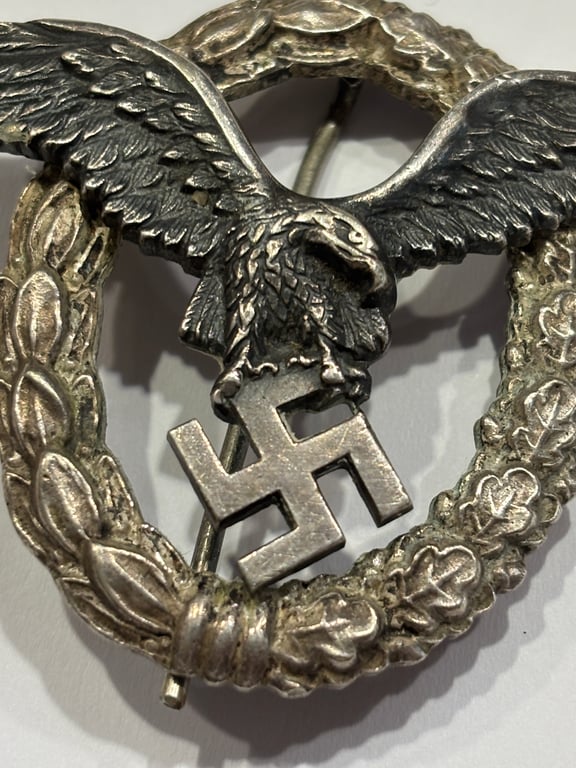 LW Pilot's Badge "BSW" Brüder Schneider Wien in Tombak