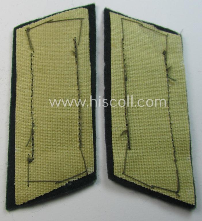 Attractive - and matching! - pair of WH (Heeres) mid-war-period- and/or: 'standard-issue'-pattern WH (Heeres) collar-tabs (or: 'Einheitskragenspiegel') being of the 'generic-pattern' (that come pre-mounted onto a woolen-based background)