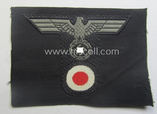 WH (Heeres) 'Pz'-related, 'T-shaped' ie. 'M42'-pattern cap-eagle/cocarde (ie....
