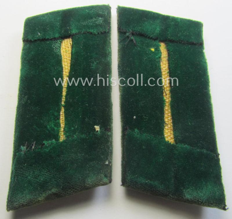 Pair of RAD- (ie. 'Reichsarbeitsdienst') officers'-type collar-tabs onto a green-coloured background: 'mittlere RAD-Führer'