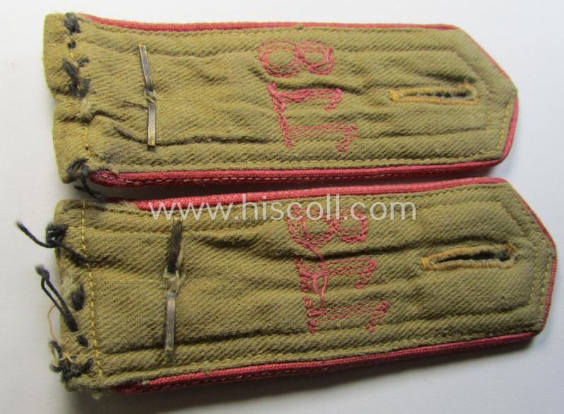 Attractive - and matching! - pair of early-pattern, so-called: 'Motor-HJ' (ie. 'Hitlerjugend') shoulderstraps as intended for usage by a: 'Kameradschaftsführer' who was attached to the: 'Bann 118' (Bann 118 = 'Bann Worms')