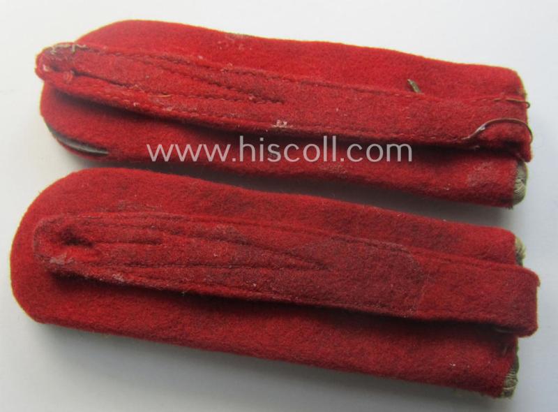 Truly used- and worn pair of WH (Heeres) 'cyphered', officers'-type shoulderboards: 'Hauptmann des Artillerie-Rgts. 5'