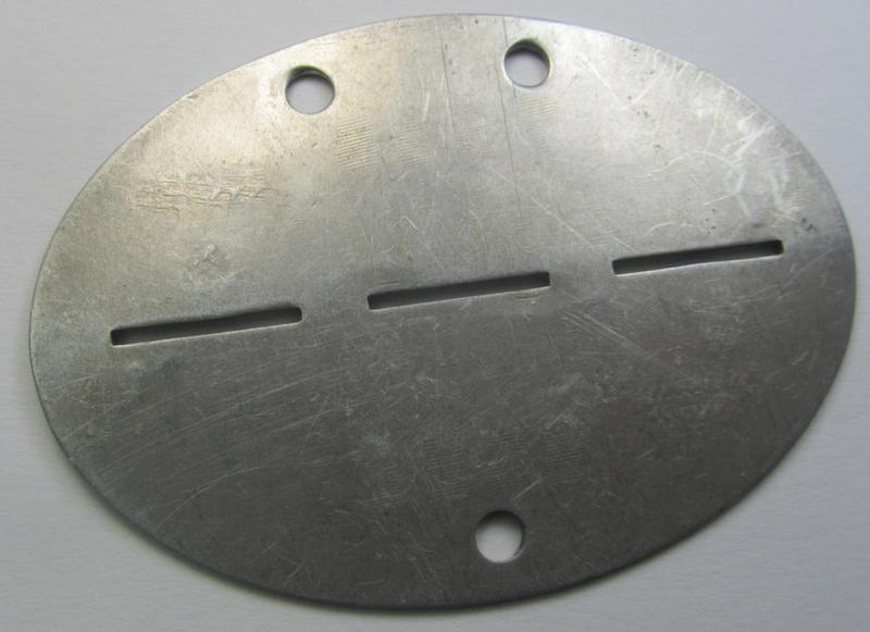 Aluminium-based, WH (Heeres) ie. 'Infanterie'-related ID-disc that shows the stamped unit-designation: '1./Inf.Ers.Btl. 42'