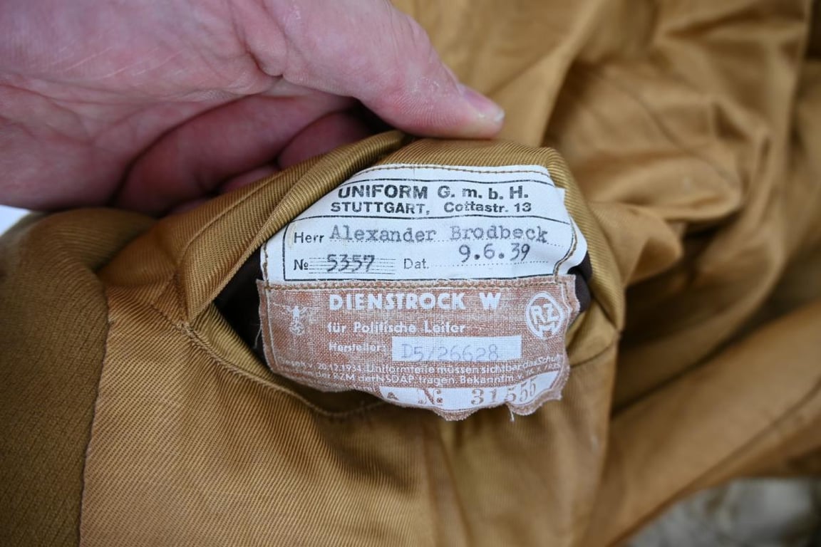 German NSDAP Named Political Stellenleiter Tunic