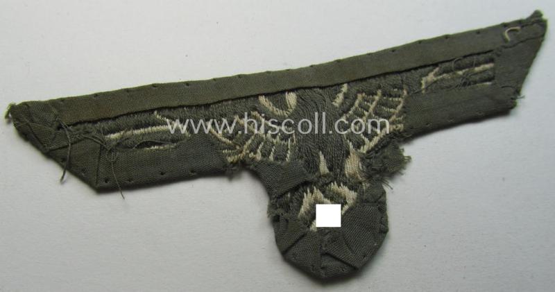 Clearly tunic-removed, WH (Heeres) very-early- (ie. pre)-war-period- and/or greyish-coloured breast-eagle (ie. 'Brustadler für Mannschaften u. Uffz.')