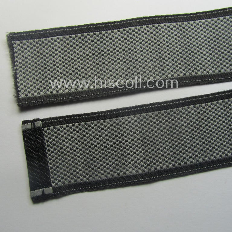 Waffen-SS 1943/44-pattern cuff-title (ie. 'Ärmelstreifen') as executed in typical 'BeVo'-weave-pattern as was intended for a member within the: 1. SS-Panzer-Division "Leibstandarte-SS Adolf Hitler"