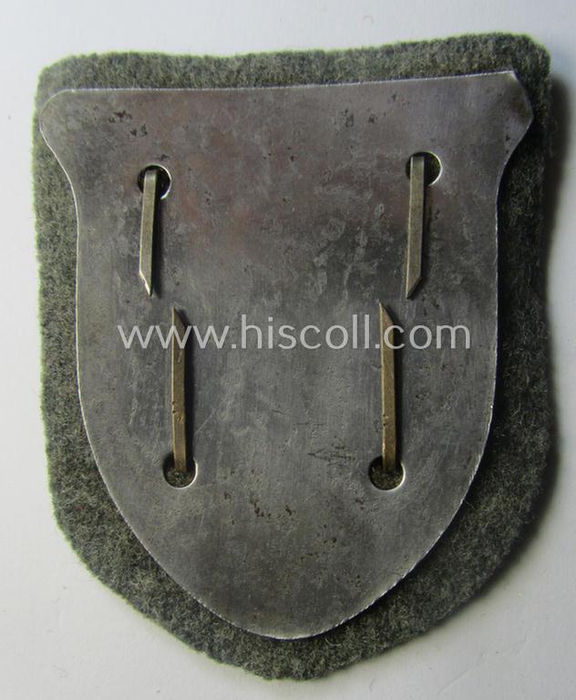 WH (Heeres ie. Waffen-SS) 'Kuban'-campaign-shield that comes mounted onto its original field-grey-coloured- and/or woolen-based 'backing'