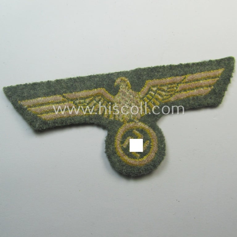 WH (Kriegsmarine) breast-eagle (ie. 'Brustadler für Mannschaften u. Uffz. der Kriegsmarine o. Küstenartillerie') being a 'standard-pattern'- and neatly machine-embroidered example that comes in a never used- ie. still 'virtually mint', condition