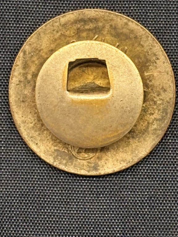 HARDER TO FIND WWII GERMAN NSDAP PARTY BADGE BUTTON HOLE FIXING BY FERDINAND WAGNER.