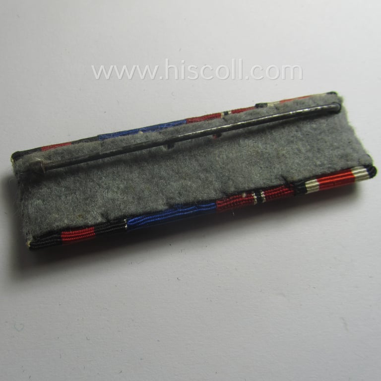 4-pieced, WWII- (ie. TR-) period ribbon-bar (ie. 'Feld- o. Bandspange') showing various WWII-period awards (amongst which a Czech 'Anschluss'-medal with attached detailed 'PB'-bar)