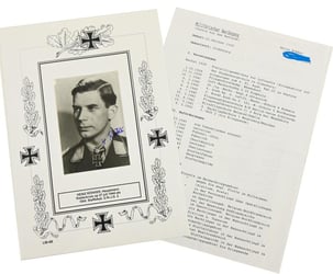 Signature of Luftwaffe KC Recipient 'Heinz Rökker'