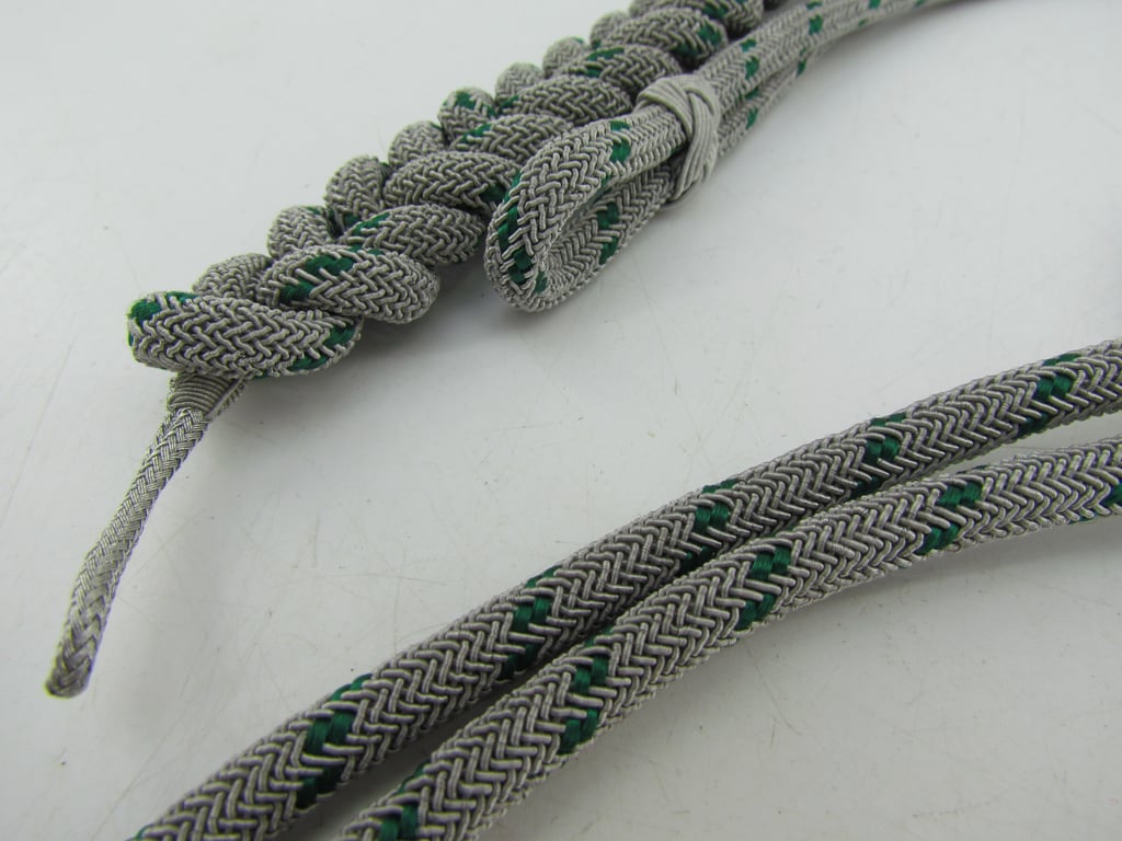 German Forestry (Forstdienst) Silver & Green Parade Lanyard – Fangschnur