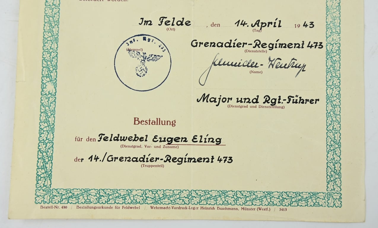 German WH Pormotion Certificate