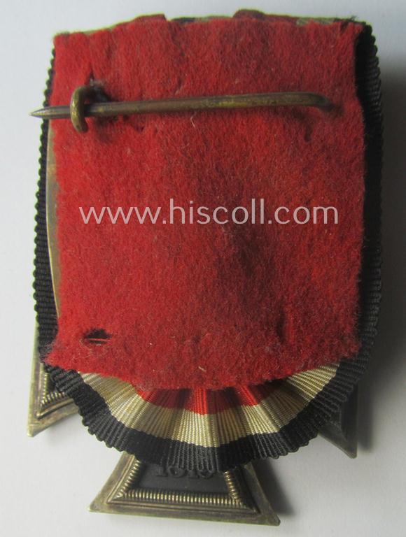 'Einzelspange' (ie. single-pieced medal-bar) showing an Iron Cross 2nd class (or: 'Eisernes Kreuz 2. Klasse') by a (by me) unidentified maker