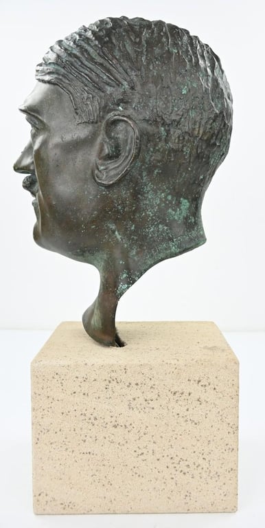 German Third Reich Period Adolf Hitler Bronze Buste