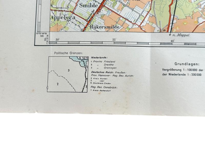 German issue map 1:100 000 Groningen (The Netherlands)