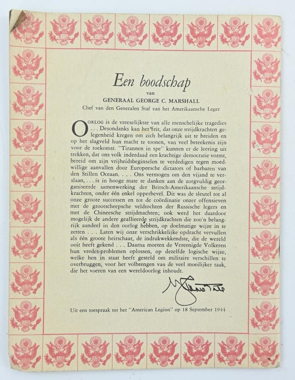 Dutch WW2 Booklet 'USA'