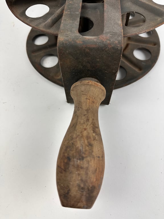 Original German WWII Big Hand Held Cable Reel With Wire Dated2 1943 "DZ"