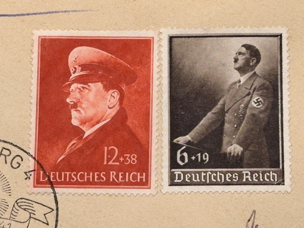 WWII GERMAN KARL DONITZ, ERICH HARTMANN, TRAUDL JUNGE SIGNED 1941 GERMAN COVER, WITH HITLER STAMPS AND DATED 20/4/1941.