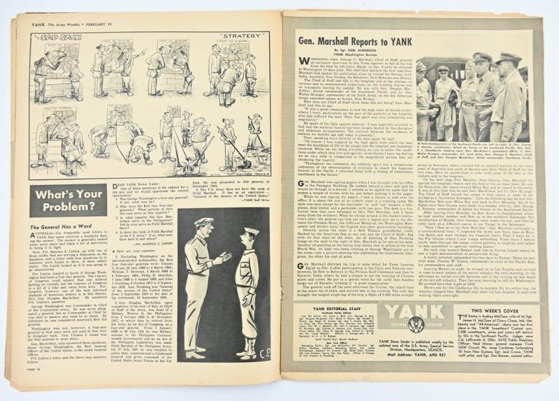 US WW2 Yank Down Under Magazine February 18th 1944