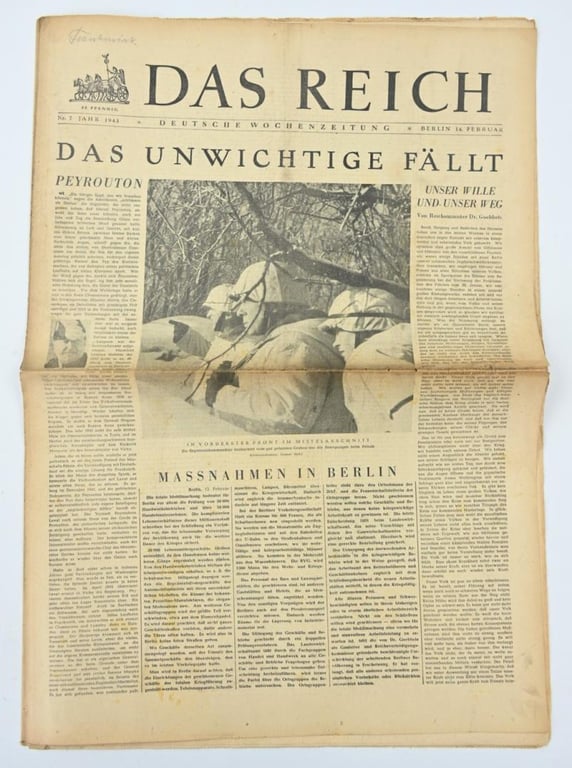 German Newspaper “Das Reich” 14 February 1943