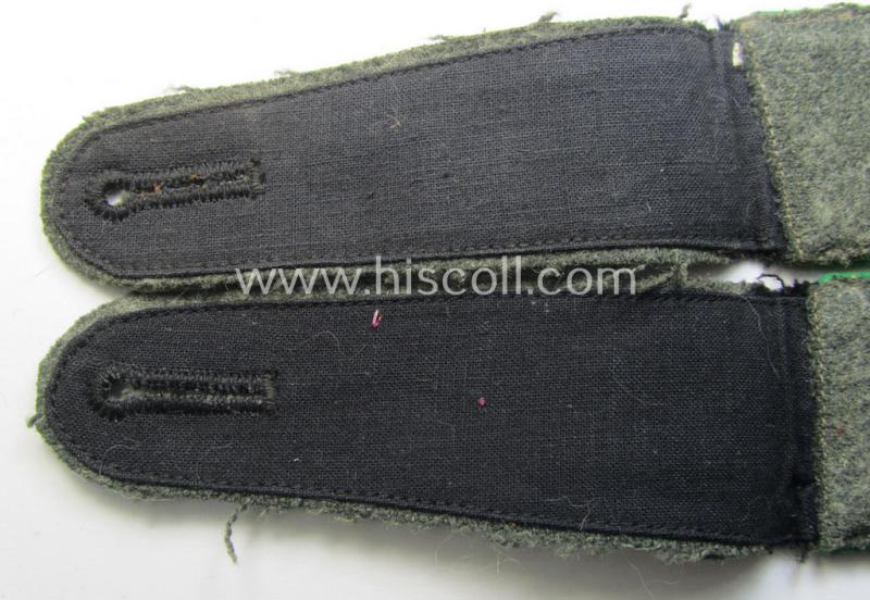 Pair of EM- (ie. NCO-) type 'Sicherheitsdienst'- (ie. 'SD'-) related shoulderstraps: 'Schützmannschaften' (ie. 'Schuma')