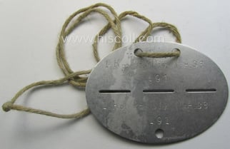 Aluminium-based, WH (Heeres) 'Panzer-Nachrichten'-related ID-disc bearing the clearly...