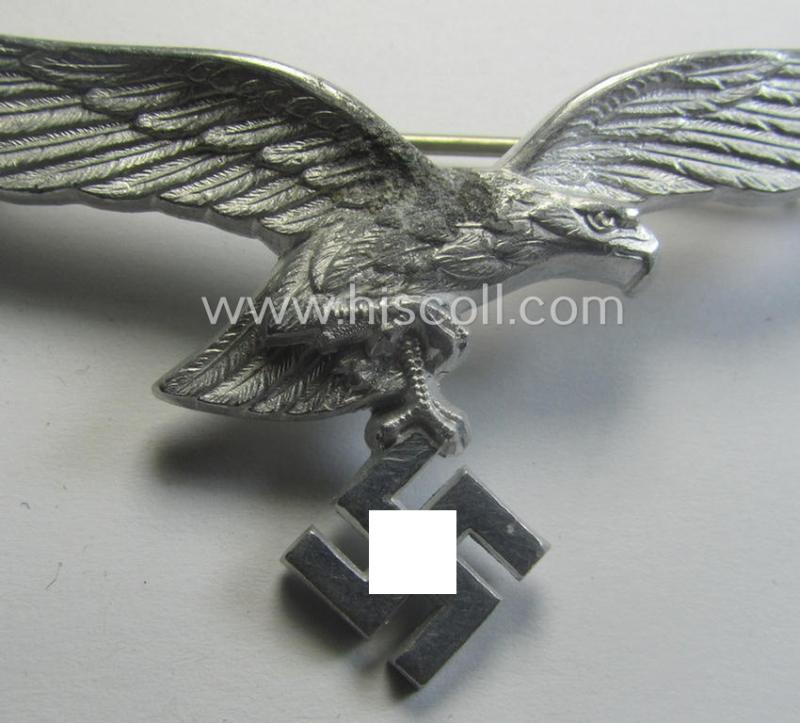 WH (LW) aluminium-based: 'Brustadler für Sommerrock' (being a neatly maker- ie. 'A'- or: 'Assmann'-marked specimen)