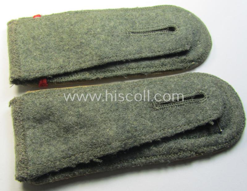 Superb - and fully matching! - pair of WH (Heeres), early- (ie. mid-) war-period- (ie. 'M41/M43'-) pattern NCO-type shoulderstraps as piped in the white-coloured branchcolour as was intended for a: 'Feldwebel eines Infanterie-Regiments'