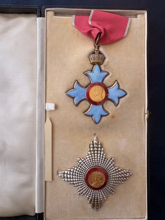 K.B.E NAMED CASED MEDAL SET KNIGHT COMMANDER OF THE ORDER OF THE BRITISH EMPIRE.
