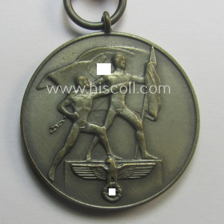 WH Austrian-occupation- (ie. 'Anschluss'-) medal: '13. März 1938' that came mounted onto its period ribbon as issued and/or recently found