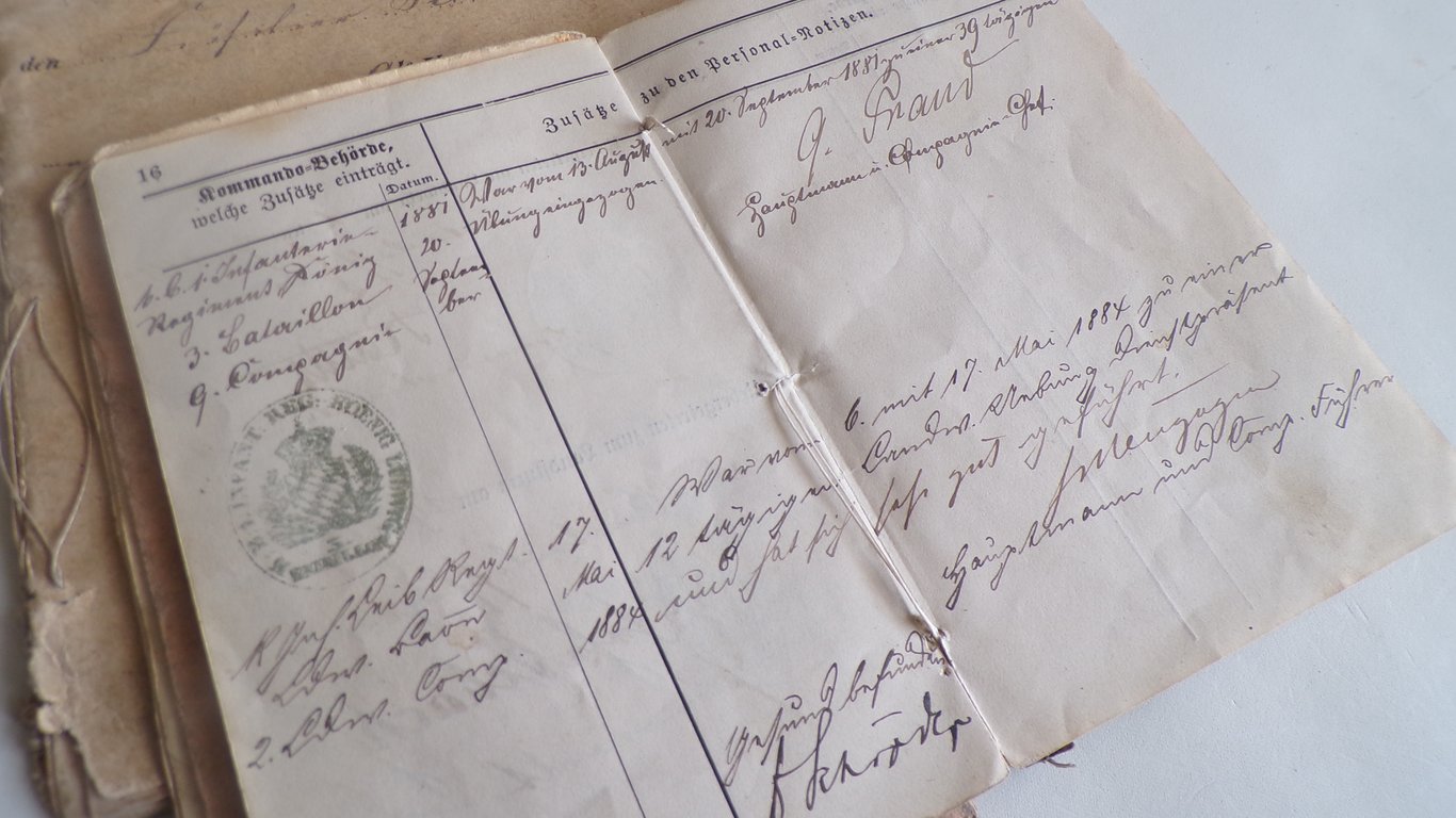 Soldbuch and shooting book 1874