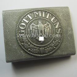 Truly used and/or worn, WH (Heeres) aluminium-based belt-buckle...