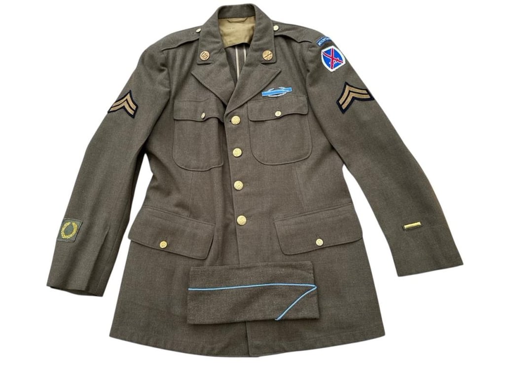 US WWII Class A Tunic Mountain Division , Trousers and Side Cap