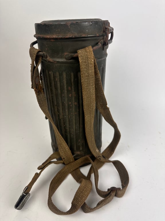 WW2 German Gas Mask & Canister With Cleaning Cloth