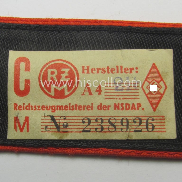 Pair of: 'Allgemeine-HJ'-shoulderstraps: 'Hitlerjunge' - 'Bann 865' (Bann 865 = 'Bann Lichtenfels' as was situated in the: 'Gebiet Süd Bayr. Ostmark')